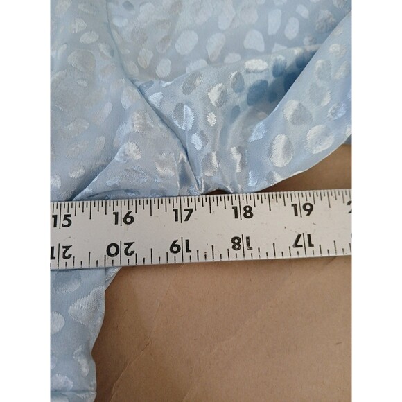 Wishing Waves Blouse Top Shirt Womens L Ice Blue Bell Sleeve Ruffles - Picture 5 of 7